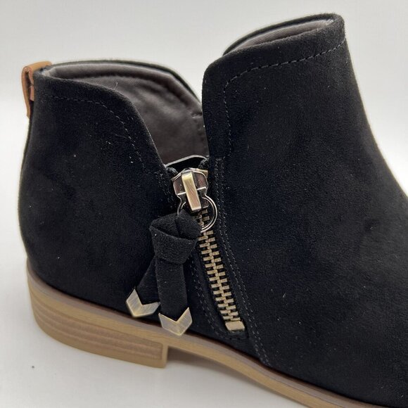 Dr Scholls Womens Astir Black Faux Suede Ankle Booties 7M Side Zip Western Goth - Picture 6 of 12